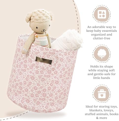 Sorrel + Fern Nursery Storage Basket, Soft Collapsible Fabric Toy Bin, Magic - Image 4