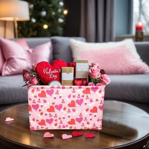 Valentine's Day Basket Gift for Empty Cute Heart Large Storage Bin for Kid and - Image 2