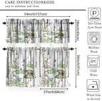 Woodland Animals Valance Curtains, Wild Animals Watercolor Forest Bear Deer Fox - Image 5