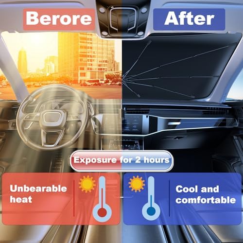 Windshield Sun Shade Umbrella for Car Front Window Sun Visor for Windshield Car - Image 4