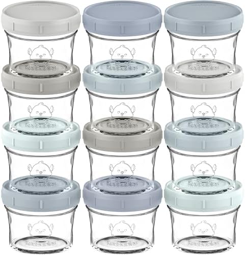 KeaBabies 12pk 4oz Glass Baby Food Containers by KeaBabies