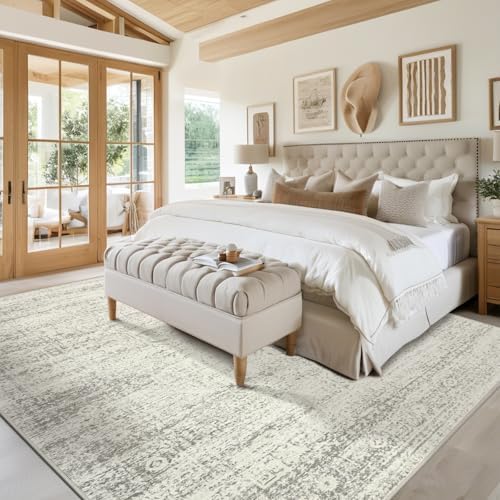 Washable Rugs 5x7 Area Rugs for Living Room, Dining Room-Beige Green - Image 7
