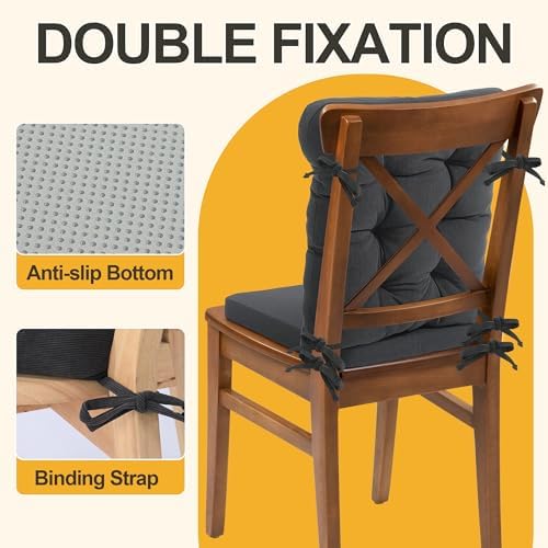 ROYALAY 2 Sets Cushions for Kitchen Chairs, Dining Chair Back Cushion - Image 5