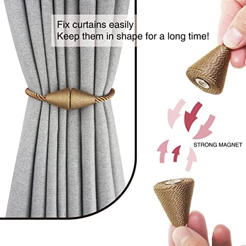 Magnetic Curtain Tiebacks Rope Decorative Holdbacks - Image 2