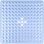 Square Shower Mat Bathtub Bath Mat Non Slip Light Blue 21"x21" by NaolotureHome
