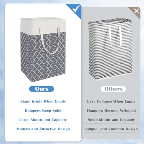 BlissTotes 3-Pack Laundry Basket, Freestanding＆Waterproof Laundry Hamper - Image 3