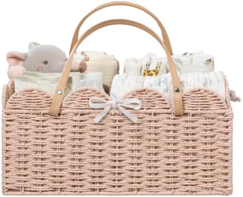 HBlife Baby Diaper Caddy, Paper Rope Storage Baskets Nursery Bin by HBlife