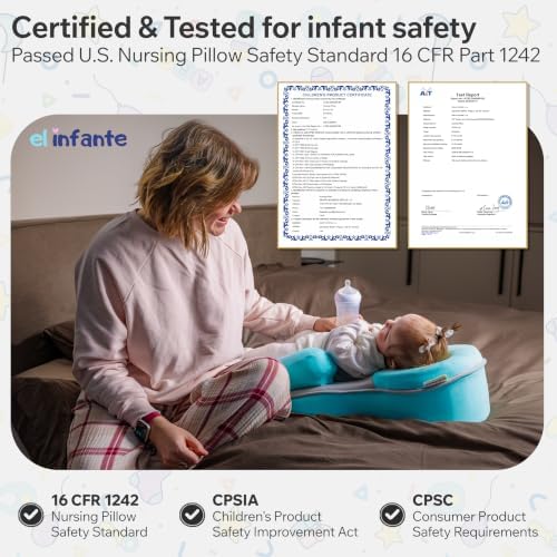 Baby Feeding Pillow, Anti-Overflow Baby Lounger Pillow to Reduce Spit-Up - Image 3