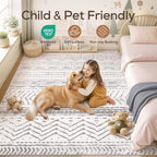 Nakagishi Area Rugs 9x12 Living Room: Washable Boho Large Neutral Modern Soft - Image 4