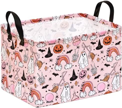 Gost Pattern Halloween Storage Basket Shelf Basket Storage Bin, Nursery Basket by KUNRO