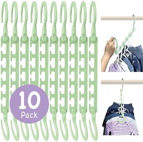 Wonder Hanger Max Space Saving Hangers, 360° Hooks, Pastel Green - Image 6
