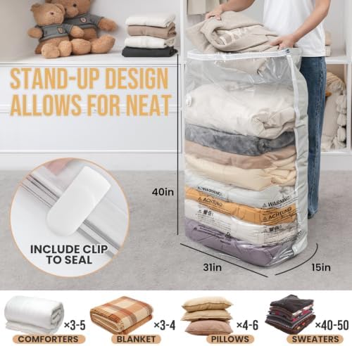 TAILI 12 Pack Vacuum Storage Bags, Jumbo Cube 31x40x15 Inch - Image 2
