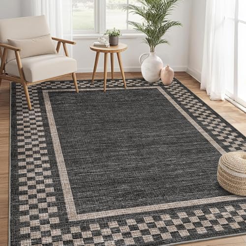 GarveeHome Modern Bordered 9x12 Washable Area Rugs - Image 2