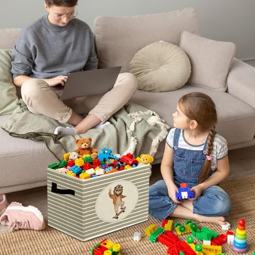 Rustic Lion Skateboarding Storage Bins Boxes - Image 4