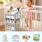 Hanging Diaper Organizer, 2 Tier Hanging Diaper Caddy, Holds 90+ Diapers - Image 6