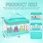 Iqimott Preppy Clear Makeup Bag Hair Pouch, Chenille Letter Cosmetic Bag - Image 2