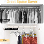Legging Organizer for Closet, Metal Yoga Pants Hanger w/Rubber Coated 4 Pack - Image 3