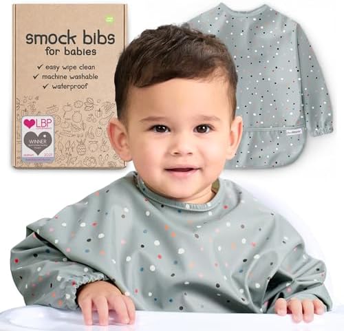Waterproof Smock Baby Bibs for Eating by Nombear