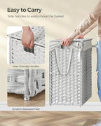 SONGMICS Laundry Hamper with Lid, 23.8 Gal Synthetic Rattan - Image 4