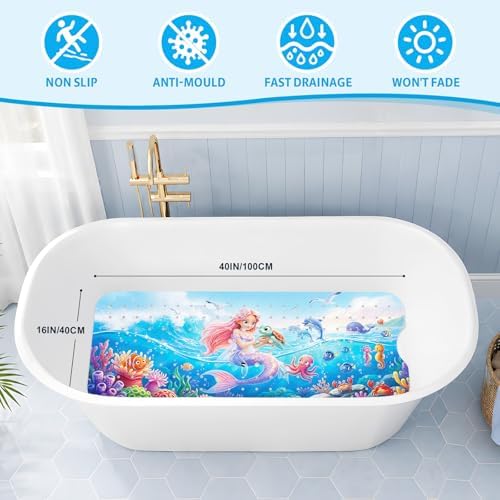 XIYUNTE Bath Mat for Tub Non Slip Bathtub Mat Non Slip 40x16 Baby Bath Mat - Image 2