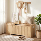 CHOEZON 47.2" Storage Bench, Rattan-Style Storage Chest, Storage Cabinet - Image 3