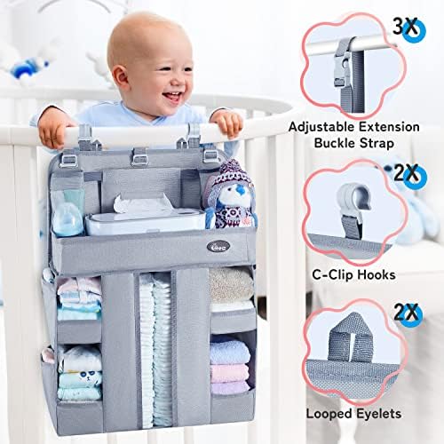 HHZ XL Hanging Diaper Caddy Organizer –Sturdy and Durable Baby Organizer – - Image 4