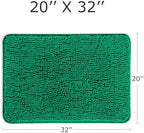Yeaban Chenille Emerald Bathroom Rug 20"x32", Non-Slip Rubber Backing - Image 2
