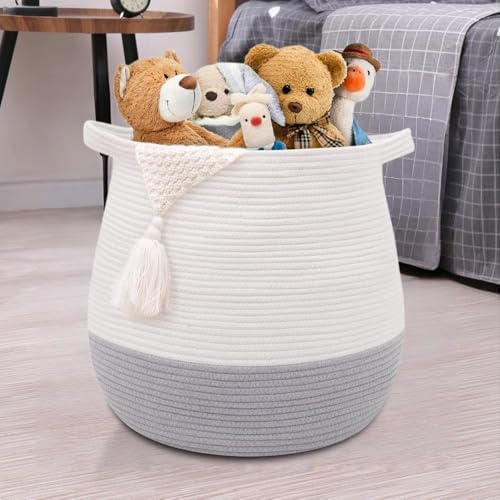Large Cotton Rope Basket, Woven Storage Basket by childishness+ndup