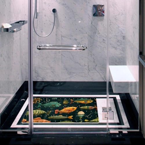 Bathtub Mat Non Slip 26.8x15.1In, Fishing Baits Bath Mat - Image 6