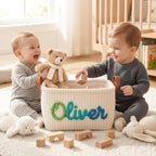 Large Capacity Personalised Corduroy Storage Basket - Image 3