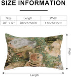 Cute Cat Garden Lumbar Throw Pillow Cover 12x 20, Art Painting Linen Pillow - Image 7