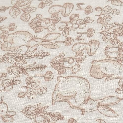 BuLuTu Muslin Cotton Pillowcase King 20"x36", Forest & Rabbit Pattern - Image 3