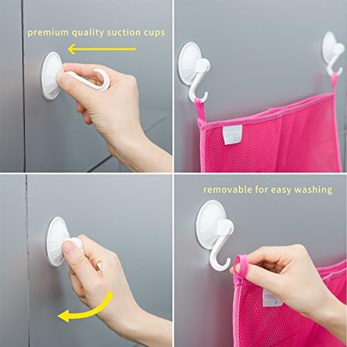 2 x Mesh Bath Toy Organizer + 6 Ultra Strong Hooks – The Perfect Bathtub Toy - Image 6