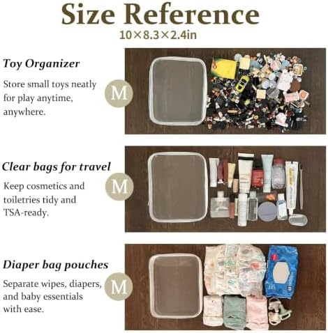 4 pcs Clear Zipper Pouches, Hard Shell Zipper Case, Toiletry Bag - Image 4