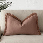 Foindtower Decorative Linen Fringe Lumbar Throw Pillow Covers Cozy Boho by Foindtower