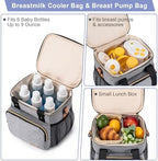 Breastmilk Cooler Bag with Ice Pack Fits 6 Baby Bottles up to 9 Ounce, Breast - Image 4