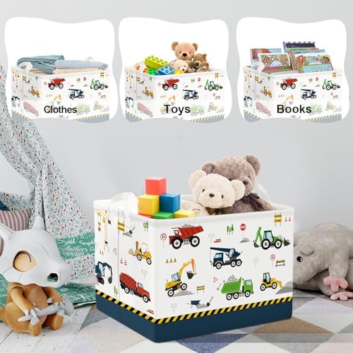 Clastyle Cartoon Construction Truck Shelf Basket Nursery Boy Room Car Decor - Image 5
