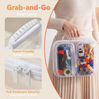 5PCS Travel Essentials for Toiletries, 1.2MM Clear Hard Shell Zipper Case - Image 4