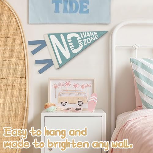 Ocean Nursery Decor, No Wake Zone Pennant Felt Banners Flags, Nautical Coastal - Image 5