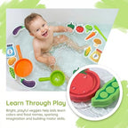 Scoop, Stir & Play Toddler Bath Toy | Floating Foam Veggies, Ladle - Image 7