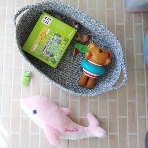 Woven Cotton Rope Storage Basket, Cube Changing Table Organizer - Image 3