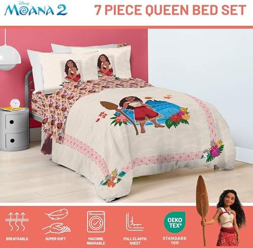 Disney Moana Queen Comforter Set 7 Piece Kids Bedding - Image 4