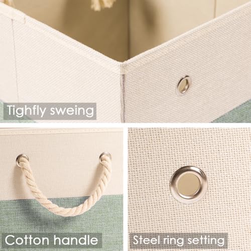 PRANDOM Large Foldable Cube Storage Bins 13x13 inch Fabric Linen Storage - Image 5
