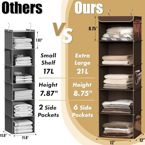 Simple Houseware 5 Shelf Hanging Closet Organizer - Image 4