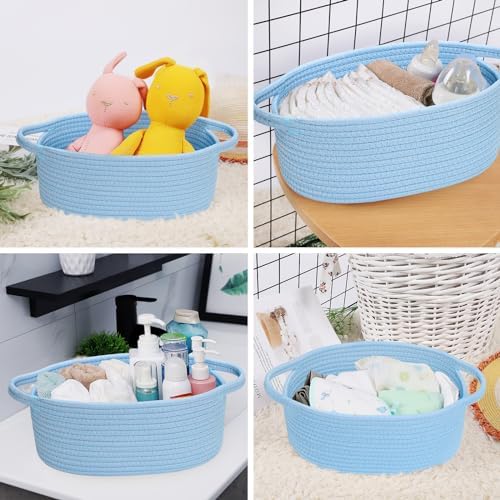 ABenkle Small Basket with Handles, Boho Decorative Rope Woven Dog Cat Toy - Image 5