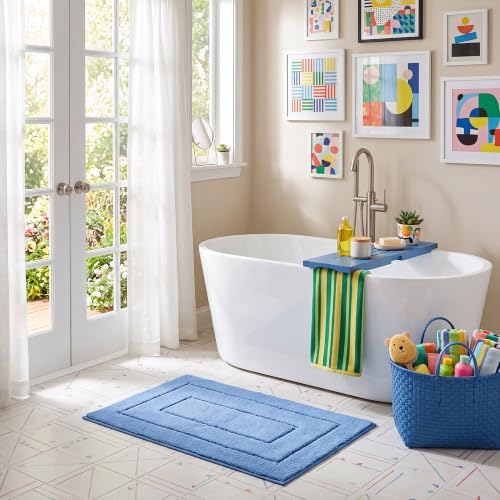 GRANNY SAYS Blue Bathroom Rug 20" x 32", Non-Slip Microfiber Bath Mat - Image 2