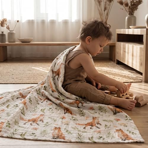 Muslin Swaddle Blankets for Newborn, 4 Pack Breathable Soft Receiving Blanket - Image 2