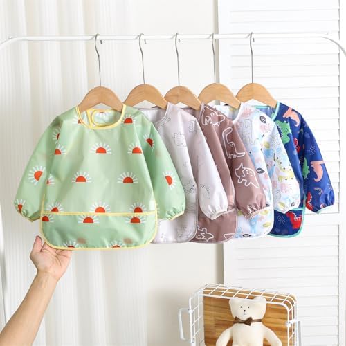 Long Sleeved Bibs, Baby Feeding Smock 6-30 Months - Image 4