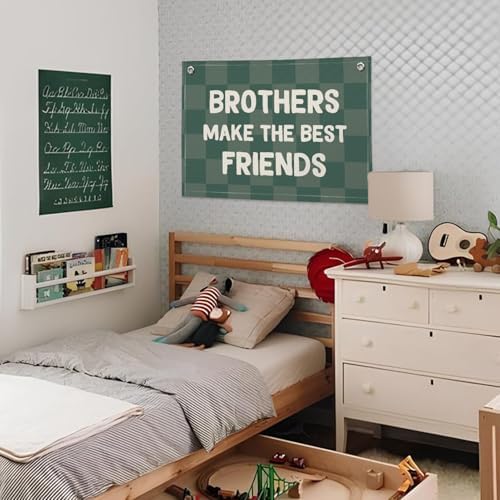 Brothers Make The Best Friends Banner, Boys Room Decor, Toddler Boy Linen - Image 3
