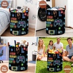 Gaming Laundry Basket, Large Neon Color Nursery Hamper, Gamer Room Decor - Image 5